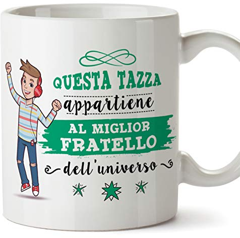 Mugffins Fratello Tazza/Mug - Questa Tazza Appartiene al Miglior Fratello dell'Universo - Idea Regalo Originale di Compleanno - Tazza Miglior Fratello