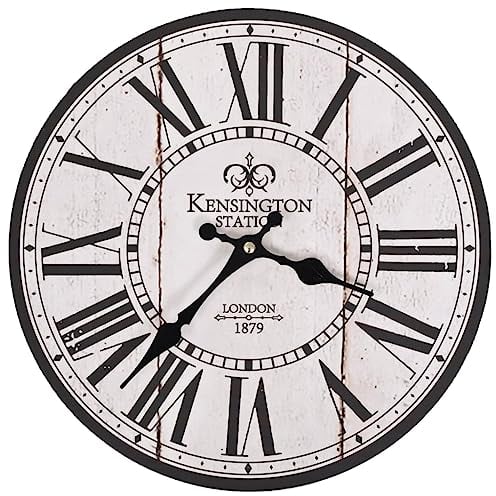 vidaXL Vintage Wanduhr Antik Großes Zifferblatt Design Retro Analog Uhr London 30 cm