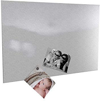 Colours-Manufaktur Magnettafel Magnetwand inkl. 4 Magnete (Silber, 50 x 80 cm)