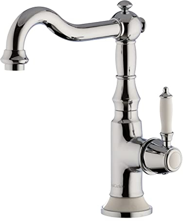 PaulGurkes Küchenarmatur Retro Waschtischarmatur Nostalgie Wasserhahn Vintage Bad Armatur Einhandmischer Mischbatterie Landhausstil