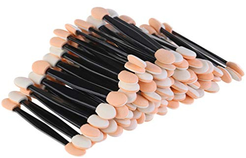 JASSINS 50Pcs Eyeshadow Applicators, Disposable Eyeshadow Sponge Brush