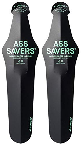 Ass Savers Regular Saddle Mounted Mudguards (Pair) - Black