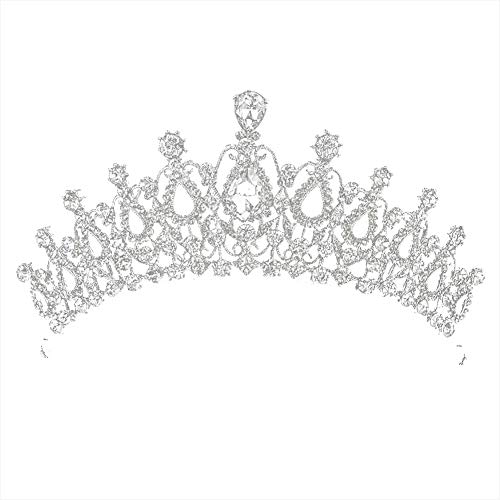 dragonaur-home decor Wunderschönes Diadem mit Strass und Krone, exquisites Haarband, Brautschmuck, Hochzeit, glänzende Strass-Stirnband, Krone, weiß.