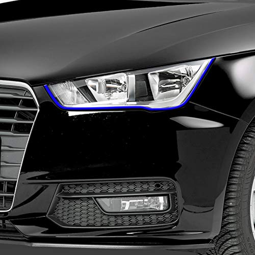 BLAUE Folie Auto Scheinwerfer Böser Blick Stripes Roter Strich - BLUE Lines für Autoscheinwerfer No Carbon