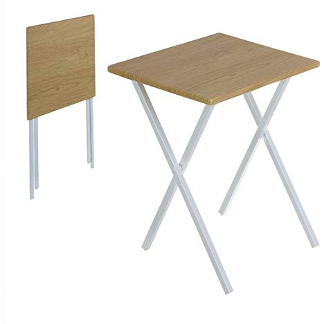 TIENDA EURASIA - Mesa Plegable Comedor | Estructura de Acero Resistente | Tablero de Madera MDF Cuadrada | Auxiliar de Cocina | Medida 48 x 48 x 65 cm (NORDICA)
