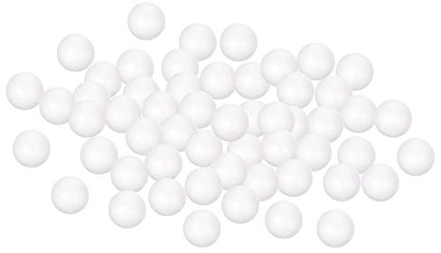 sourcing map 100 Stück 2,5 cm weiße Styropor-Schaumkugeln, glatte, runde Kugel für Handwerk, Kunst, DIY, Haushalt, Party-Dekorationen