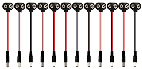 SENZEAL 12pcs connecteurs de Batterie 9V Connecteurs de Pince de Batterie Connecteur de Clip de Batterie 9V pour LED d'alimentation ou Autre Équipement avec Batterie 9V T-Type Connecteur Batterie
