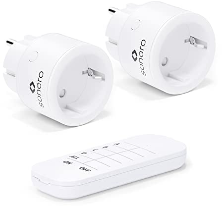sonero Funk-Steckdosen Set 2300 Watt | 1x Fernbedienung, 2x Steckdose für den Innenbereich, 30m Reichweite, kompaktes Design, weiß