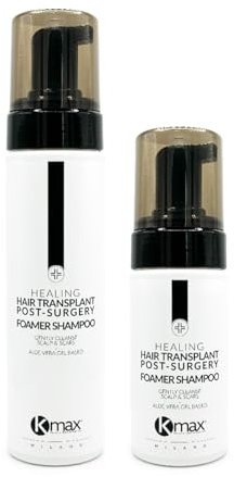 Kmax Healing Hair Transplant Post Surgery Foamer Shampoo – Schaumshampoo nach der Haartransplantation, Shampoo für Männer und Frauen, zartes Shampoo, Shampoo für empfindliche Kopfhaut mit beruhigender