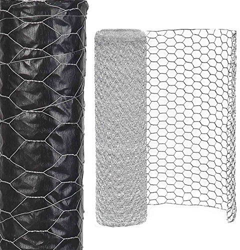 1.2m X 50m Chicken Wire Mesh Roll Hot Dip Galvanised Welded Mesh Garden Netting Aviary and Poultry Wire Mesh 50MM X 100MM Holes 0.9mm /20 Gauge Wire Diameter Silver