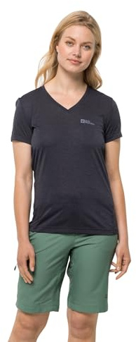Jack Wolfskin Damen Crosstrail Women T Shirt Shortsleeve, Graphite, M EU