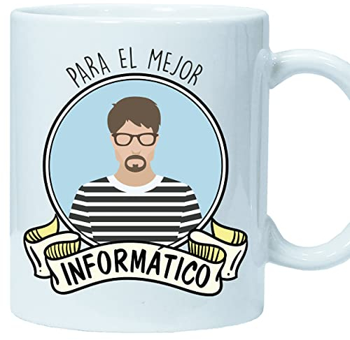 Taza Personalizada - taza para informaticos - tazas de cafe - regalos originales para hombre - regalos graciosos - para el mejor informatico - 350ml - Paranoia Records