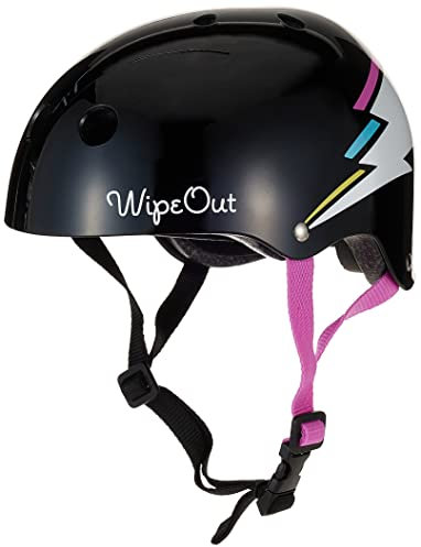 Wipeout Dry Erase Kids Bike Helmet, Black Bolt, Ages 5+