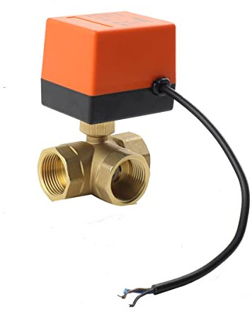 Cozyel 3 Wege Zonenventil Kugelventil Motorkugelhahn DN20 G3/4 Zoll Elektrisches Ventil Motorventil Messing Absperr Umschalt Kugelventil Dreiwegeventil für Flusssteuerung 230V