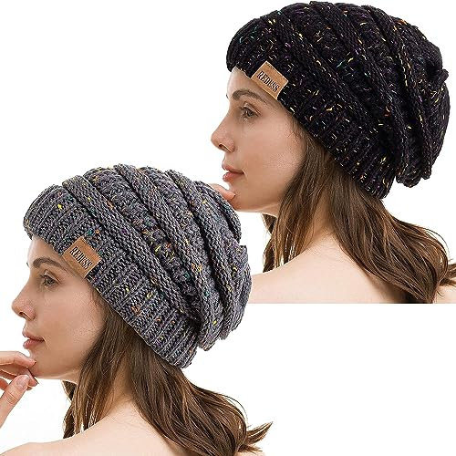 REDESS Slouchy Beanie Mütze für Herren und Damen Winter Warm Chunky Soft Oversized Zopfstrickmütze