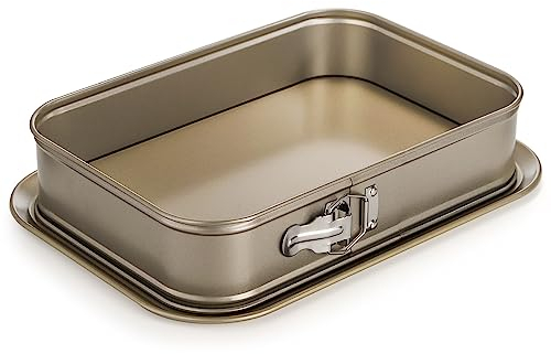 SOUJOY Springform Kuchenform, Backform antihaftbeschichtet, rechteckig, Käsekuchenform, große Kuchenform mit abnehmbarem Boden, Eiskuchen-Backgeschirr, 35,6 x 22,9 x 7,6 cm