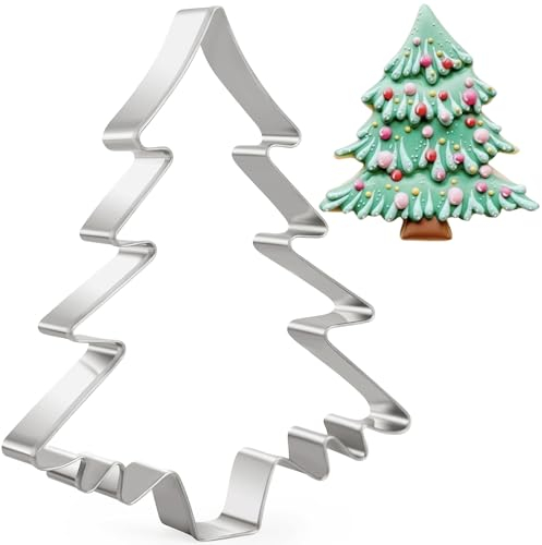 Cortador de galletas con forma de árbol de Navidad, cortador de galletas para hornear