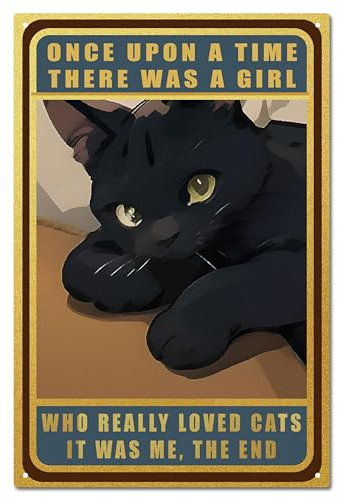 CREATCABIN Schild Mit Schwarzer Katze,Vintage-Metall-Blechschild,Kaffeebar,Wanddekoration,Poster,Retro-Gemälde,Schild,Eisenkunst,Hängende Dekorationen,Schilder Für Kaffeebar,Küche,Zuhause,30x20cm