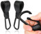 (2pcs Black) Buggy Stroller Hooks - Pram Pushchair Clip for Baby Mummy Bag Hangers - Leather Carabiner Universal Clips Organizer for Hanging Bags, Backpacks, Purses, Grocery Items and Outing (Black)