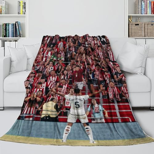 REIPOL Bellingham Flauschige Decke - Fußball Waschbare Flanell Decke Für Kinder Jungen Mädchen Jugendliche - Bett Sofa Büro Krippe - Weihnachten Geburtstag Geschenk Idee 50x60inch(127x152cm)