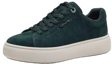 Tamaris Damen Sneaker Leder Wechselfußbett; Green, EU 38