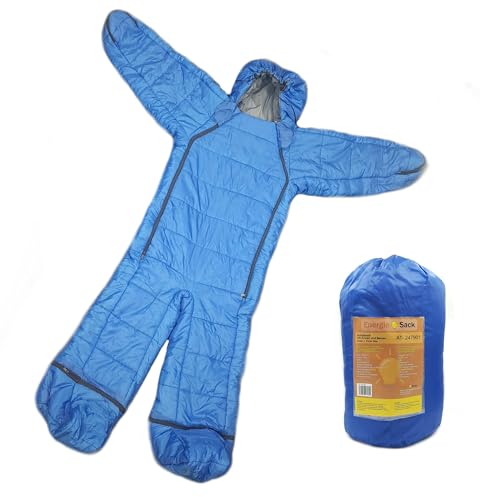 EnergieSack Schlafsack mit Armen und Beinen Anziehbarer Menschenschlafsack für innen und außen, wasserdicht für Outdoor Aktivitäten, mit Reißverschluss für Hände und Füße, Camping