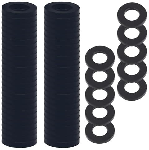 KWJEIULSOQ Unterlegscheiben M8 Nylon Distanzscheiben Beilagscheiben Karosseriescheiben,Flach Distanzhülsen Beilagscheiben Industrielle Abstandsscheiben Dichtung für Schrauben (M8 × 16 mm 60pcs)