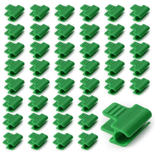 50 Piezas Abrazadera de Invernadero 11mm, Clips Verdes de Invernadero, Clips de Tubo de Sombra de Jardín, Invernadero Clip de Película, Para Cobertizo, Sombra, Malla Cubrefilas, Túnel (Verde)