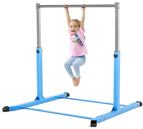 Mosebears Gymnastikstange, Heimgymnastikausrüstung für Kinder im Alter von 3–15 Jahren, stabile Stahlkonstruktion, rutschfest, einfach zu montieren, 90 bis 150 cm, höhenverstellbar