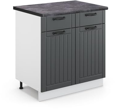 Vicco Mobiletto base per cucina Fame-Line, Antracite country, 80 cm