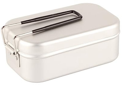HERCHR Fiambrera De Aluminio De 800ML, Fiambrera Resistente A Fugas, Caja Bento con Divisor Extraíble, Fiambrera Ligera para Cocinar para Picnic(Plata)