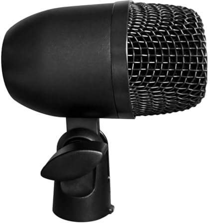 Cardioid Dynamic Bass Drum Microphone, Metal Kick Drum Mic for Studio and Stage, with Mount