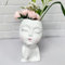Luyi-Life Girl Face Succulent Planter, Face Flower Pots for Indoor Outdoor Plants, Resin Kiss Girl Head Planter Pots with Drainage Hole for Home Office Garden