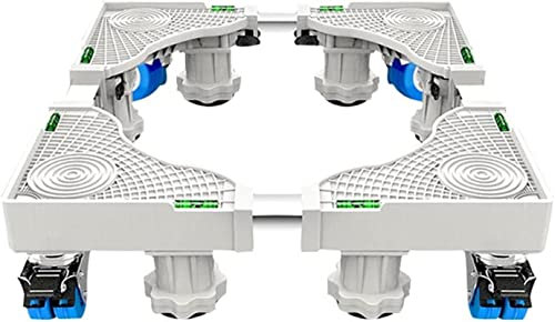XAoSCd Base De Support De Machine À Laver Socles De Lave-Linge Cadres Chariot avec 4 roulettes Sèche-Linge Mobiles Réglables Longueur/Largeur 40-68 Cm Plateaux De Sol pour Mach,4 Legs 4 Wheels