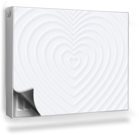 Heizkörperabdeckung 80x60 cm für Heizkörper Magnetmatte Magnetbefestigung Einfache Installation Heizung Schutz Magnetisch Hitzebeständing - Zarte, vervielfachte Herzform