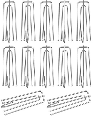 FDCGAS ganchos cortinas,12 pcs Ganchos para Cortinas de Acero Inoxidable,Ganchos de Metal para Cortinas con 4 Dientes,Ganchos para Colgar Cortinas,Ganchos de Pliegues para Cortina Baño y ventanas