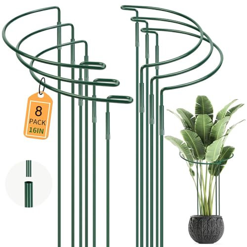 Pflanzenstütze, 8 Stück Blumenhalter, Pflanzen Stütze, Blumenstütze, Ringkäfige für Gartenpflanzen,Staudenhalter,Blumenstütze,für Gemüse,Tomaten,Pfingstrosen,Rosen,Topfpflanzen(25 x 40 cm)
