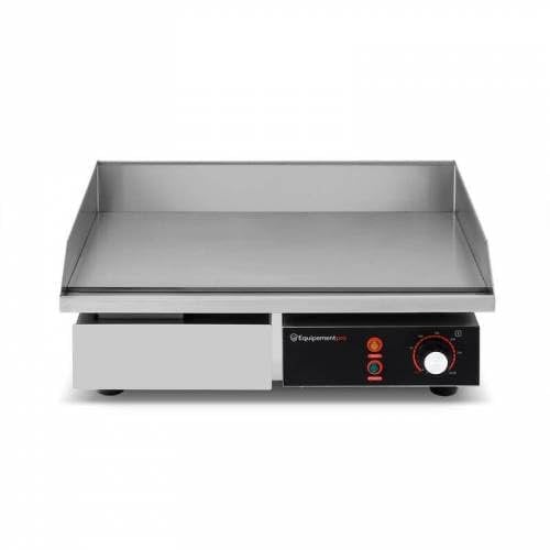 Plancha Eléctrica Profesional 55 cm - Cromo Duro - 3000W - Placa lisa Inox - Alta Temperatura - Para Cocina Pro, Snack, Restaurante - Equipementpro