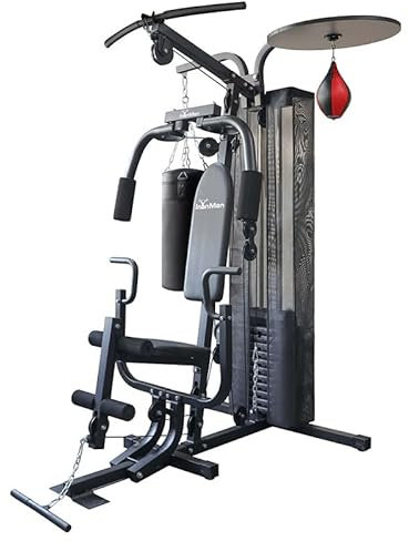 BodyTrain 3 Station Boxing Deluxe Home Multi Gym with 55kg Weight Stack