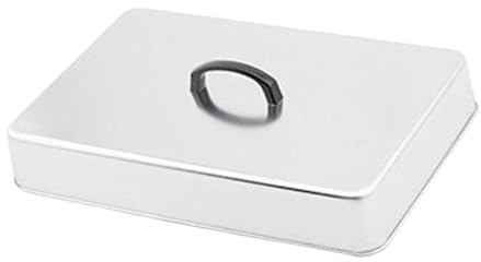 Cloche de Cuisson avec Poignée Anti-Chaleur, Cloche Plancha Rectangulaire, Couvercle de en Acier Inoxydable, Couvercle Plancha pour Barbecue, Hamburgers, Steaks et Galettes, 43.5 X 28.3 X 6.6 Cm