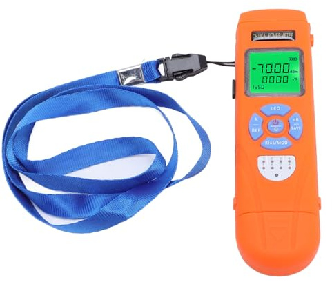 Telituny Lichtwellenleiter Leistungsmessgerät, Optisches Messgerät mit 10 Wellenlängen (850-1650nm), ±0,2dB Genauigkeit, usb c Aufladbar, RJ45 Netzwerktester, 650mAh Akku,