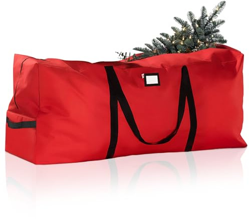 E-SMARTER Christmas Tree Storage Bag, 173x76x51cm 600D Hard-Wearing Christmas Tree Bag Storage for 7-10ft Artificial Disassembled Trees, Waterproof Storage Bag for Christmas Tree,Red