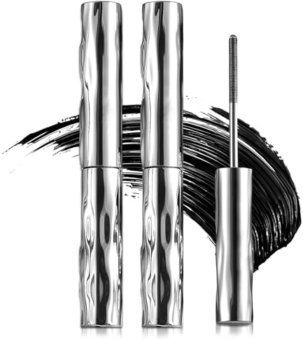 Ultra Fine Waterproof Mascara Wimperntusche, 3D Verlängernde & Pflegende Mascara, Schwarz Extra Slim Super Curling Voluming Eyelash, Long-lasting Mascaras Cream, Wasserdicht Nicht Klumpender (2PCS)