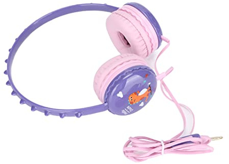 RASTKY Kids Wired Headphones with Microphone, Cute Adjustable Headphones for Kids, Clear Sound for Music and Learning, Durable for Online Lessons
