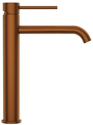 Balneo CASCADE Waschtischarmatur hoch, Edelstahl AISI 304, Einhebelmischer | Edelstahl AISI 304, 35-mm-Keramikkartusche, Durchfluss 8–9 l/min, Aufsatzmontage, Anschlussschläuche inkl., 5 J. Garantie