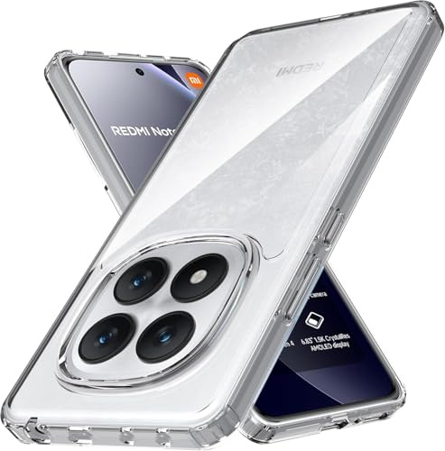 CLM-Tech Hülle kompatibel mit Xiaomi Redmi Note 15 Pro+ / 15 Pro Plus 5G - Keine Vergilbung Stoßfeste Schutzhülle - Transparente Handyhülle aus TPU Gummi mit Harter PC Rückseite (Durchsichtig)