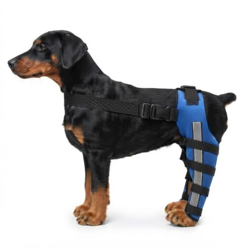 OnPet Rodillera de Perro para Patas traseras, Soporte de Pierna Trasera con bisagras para Rotura del ligamento Cruzado Anterior y rótula luxante, Soporte Ajustable para la articulación de la Pierna