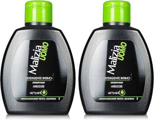 MALIZIA UOMO | Intimreiniger Vetyver, 200 ml (Packung mit 2)