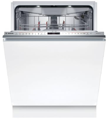 Bosch Serie 8 Smarter XXL-Geschirrspüler 60 cm vollintegriert SBD8YCX04E | Made in Germany, 3-fach Rackmatik Höhenverstellung, Time Light Restlaufzeit Bodenanzeige, Extra leises Spülprogramm, AquaStop