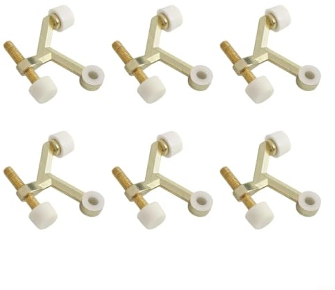 Zinc Alloy Hinge Door Stop Polished Brass 6 Pack